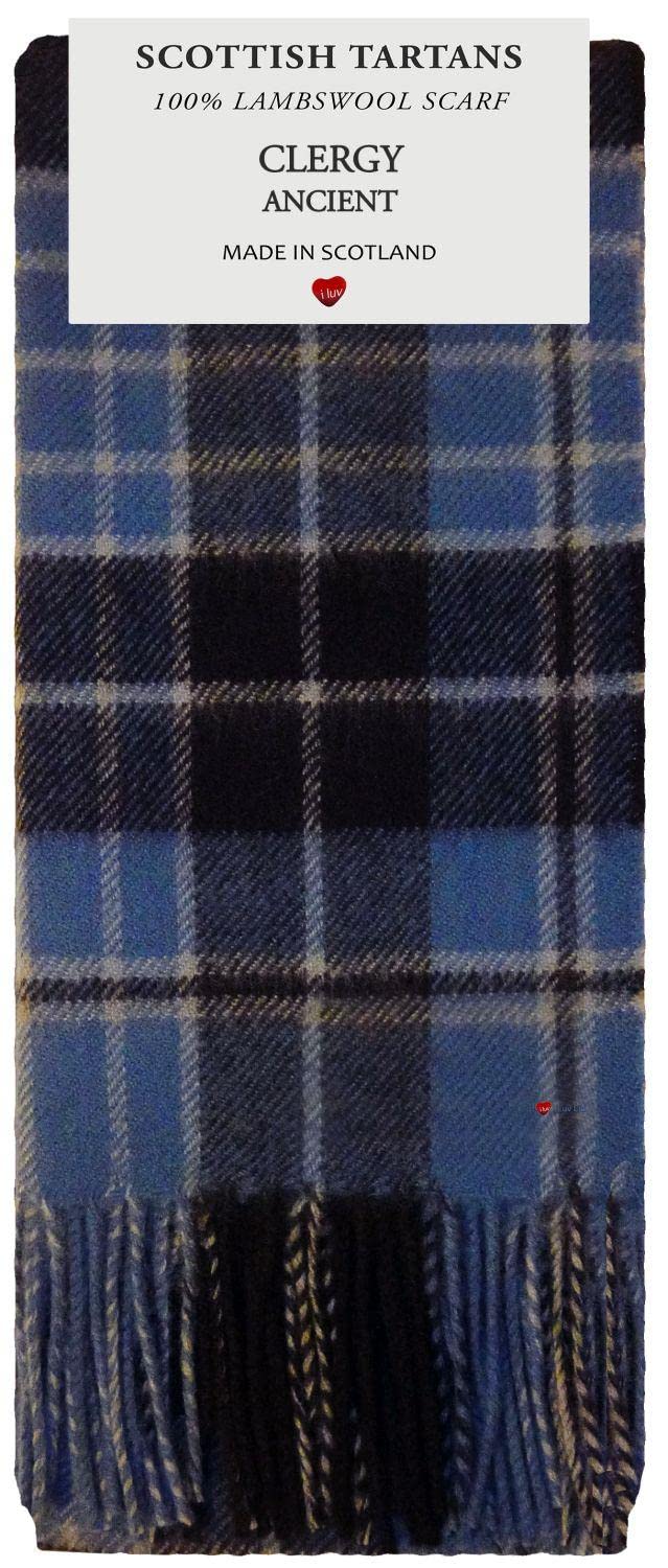 I LUV LTD Clergy Ancient Tartan Plaid 100% Lambswool Scarf & Tie Gift Set