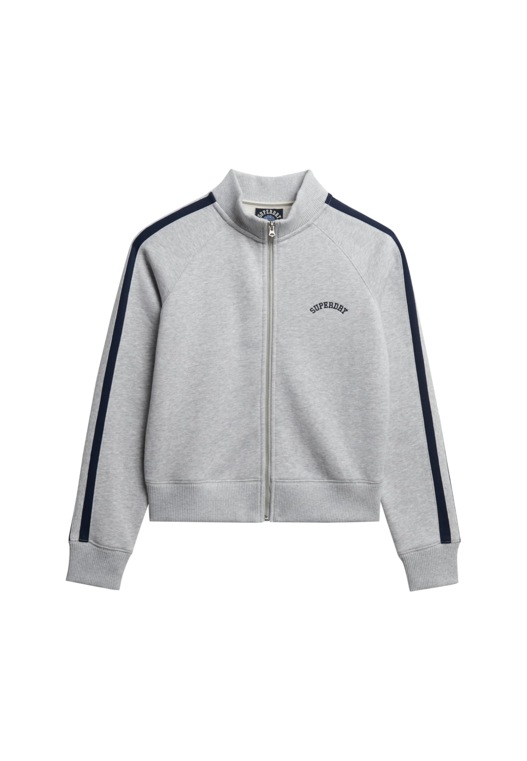 Superdry Women's Glacier Grey Marl Essential Logo Track Full Zip Sweatshirt Xs