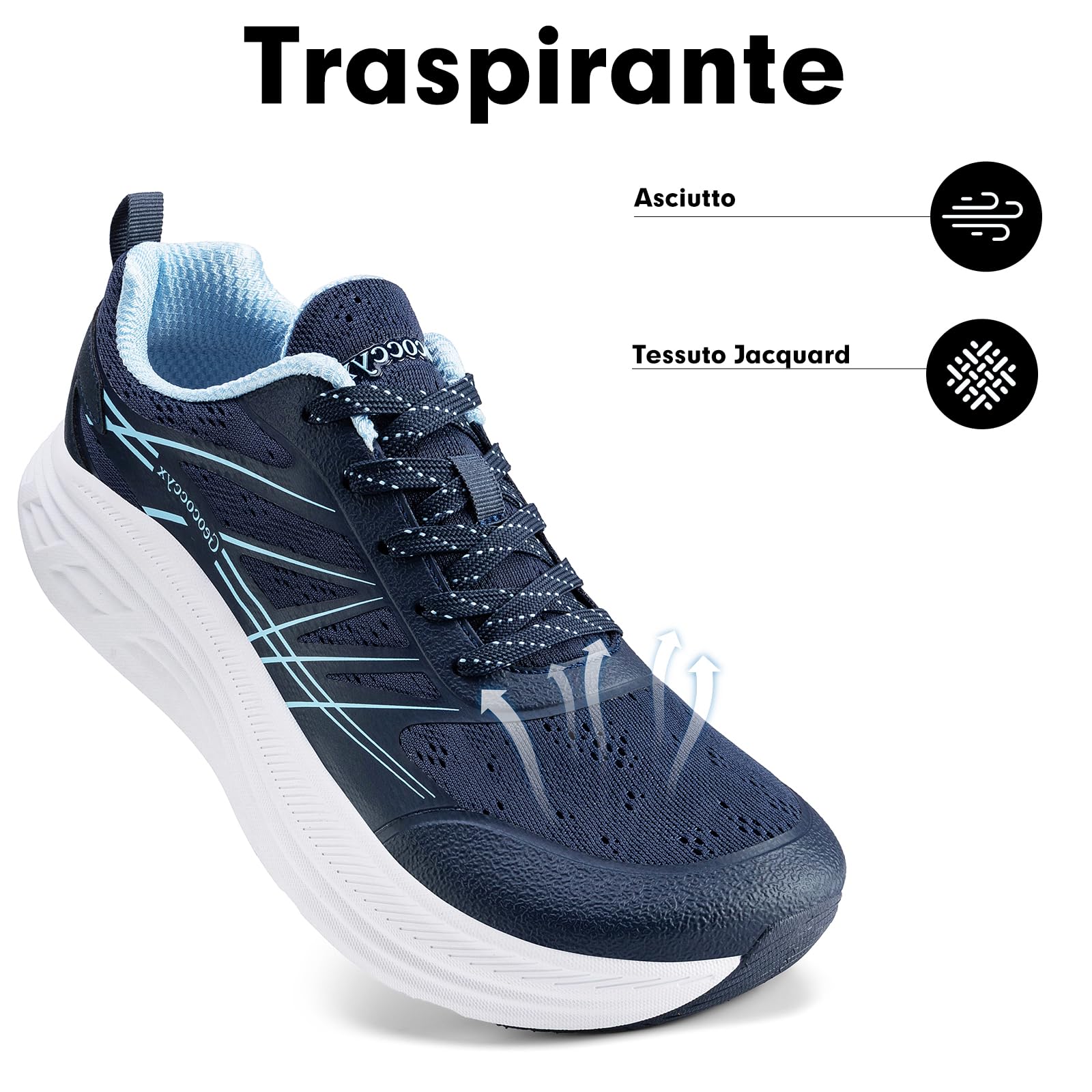 Scarpe Running Uomo Punta Larga 39-46 EU | Sneakers, Traspirante, Scarpe da Ginnastica, Corsa, Ammortizzazione
