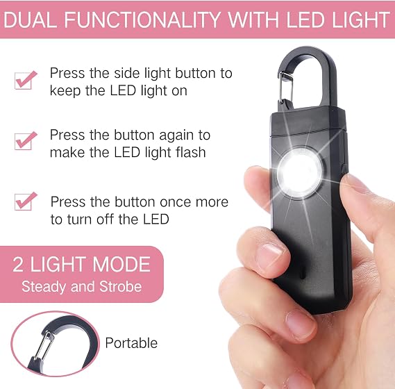 Tellegloww 6 Pcs 130 dB Personal Safety Alarm for Women, Multicolor, Snap