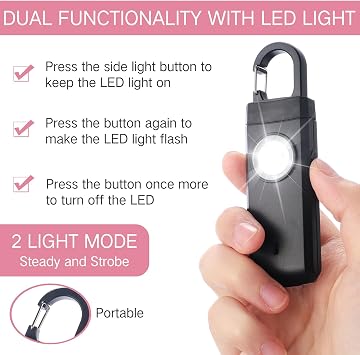 Tellegloww 6 Pcs 130 dB Personal Safety Alarm for Women, Multicolor, Snap