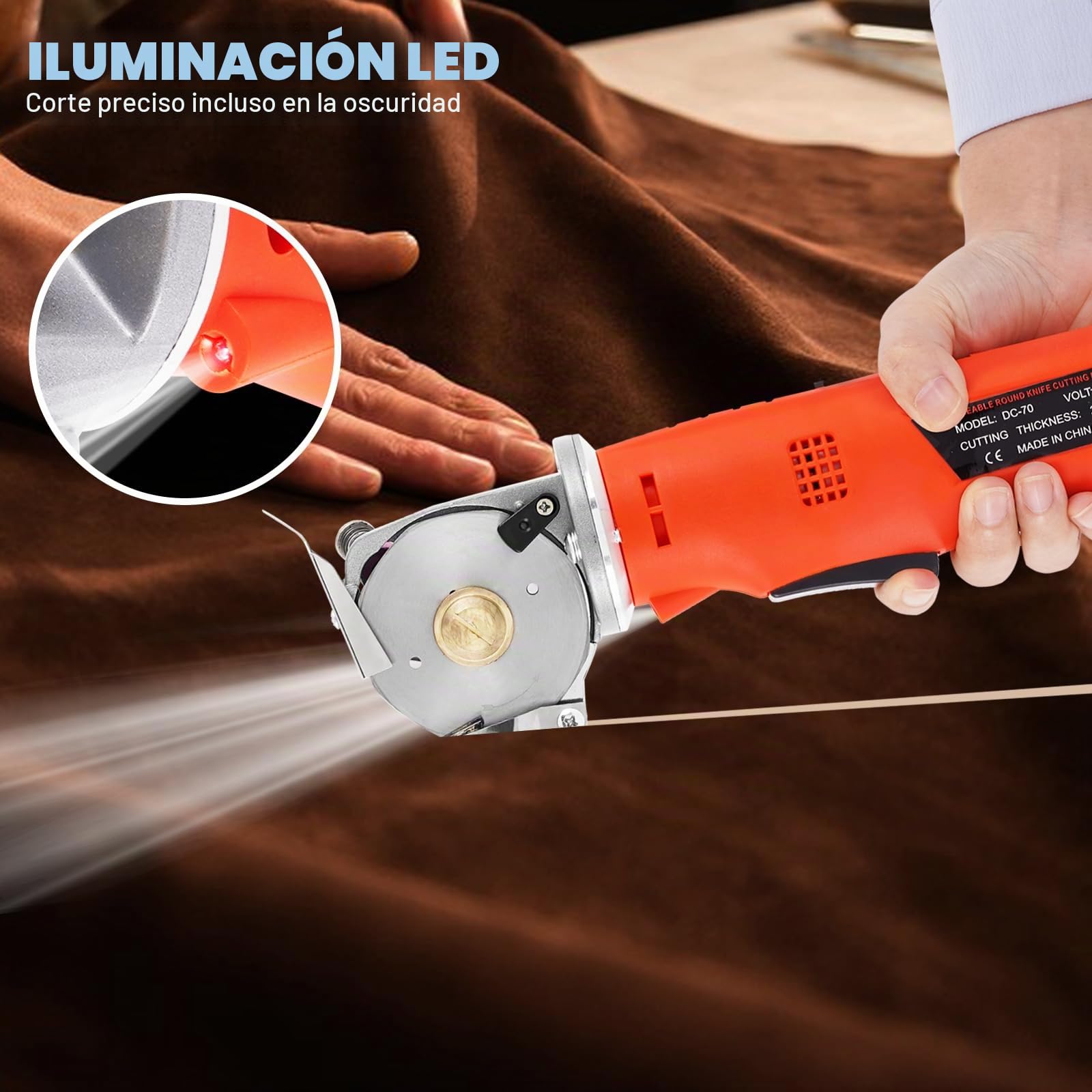 MXBAOHENG Cortador de Tela Industrial Inalámbricas con 2 Batería 2 Cuchillas Tijeras Electricas para Tela 25mm Grosor Máximo de Corte