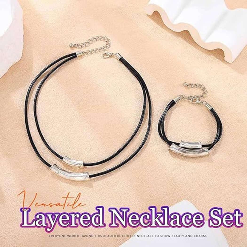 JAKAWIN Black Necklace Set Cowgirl Bracelet Jewelry Set for Women - Image 2