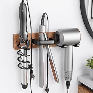 Tindbea Hair Dryer Holder Wall Mount Aluminum Alloy Hot Tools Organizer