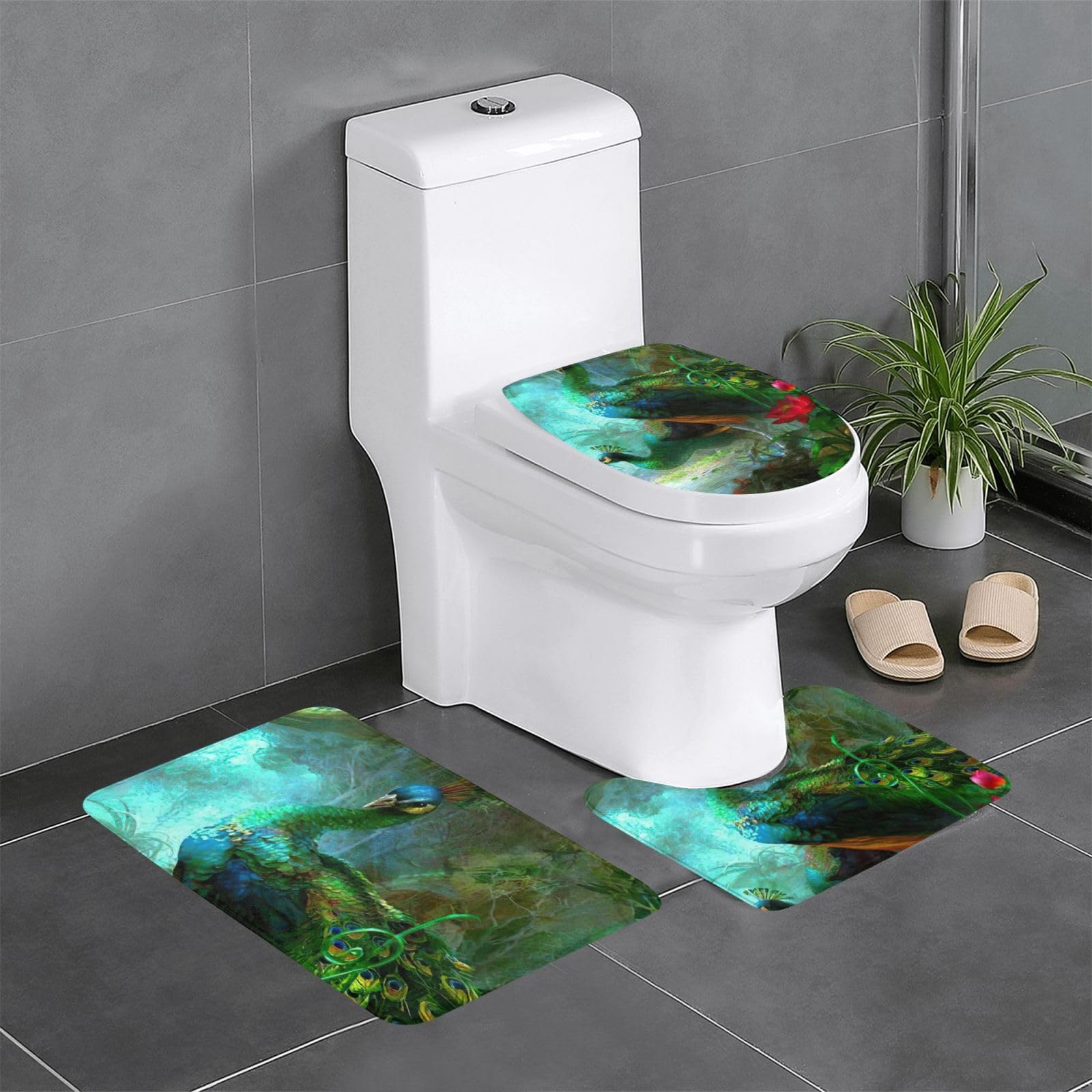 Tapis de salle de bain antidérapant lot de 3 lavable pour éviter les glissades
