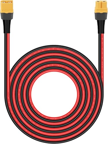 XT60 - Cable de extensión para panel solar, RV, automotriz, batería RC y estación de energía portátil, generador solar 12 AWG 15 pies 14.8 ft