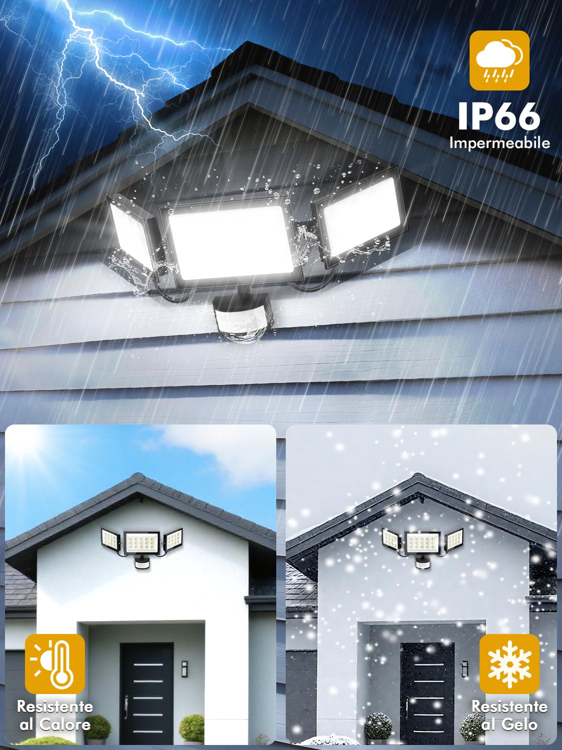 Faretto LED Esterno 150W Con Sensore Di Movimento – 15000LM, Telecomando, IP66, Perfetto Per Giardino E Garage