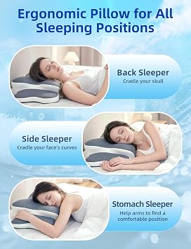 lazyzzz Orthopedic Butterfly Memory Foam Pillow for Side Back Sleepers