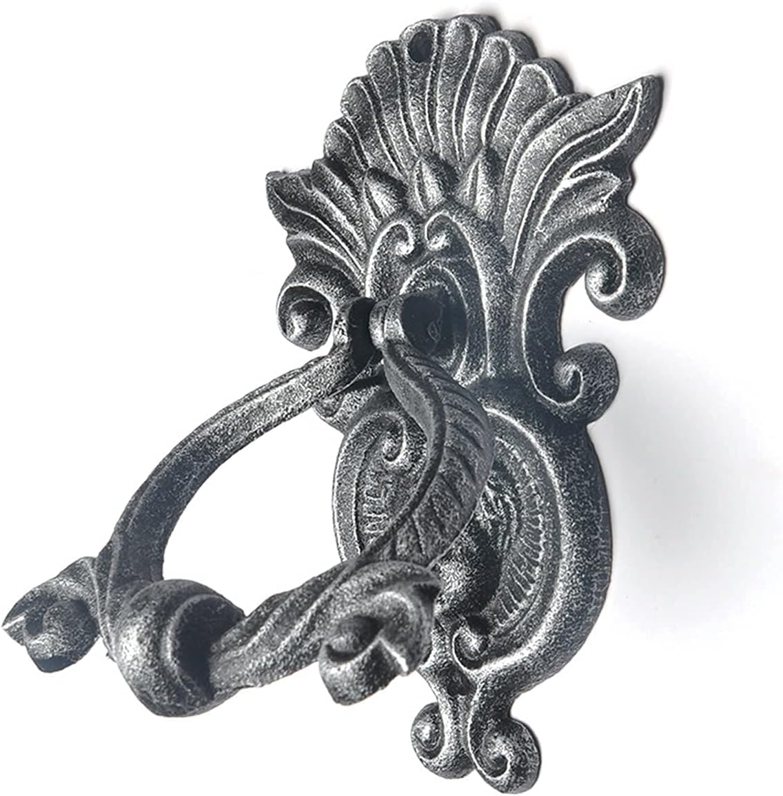 Vintage Wrought Iron Front Door Knockers Solid Cast Iron Angel Door Knocker Traditional Gate Knockers for Closet Backyard Decor Farm Pull Ring High Luxury Wall Decor Restorer Supply