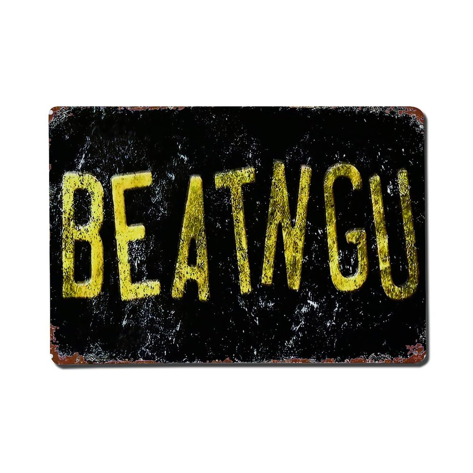 Lvalogy Style Beatngu Text On Black Metal Tin Sign Plaque
