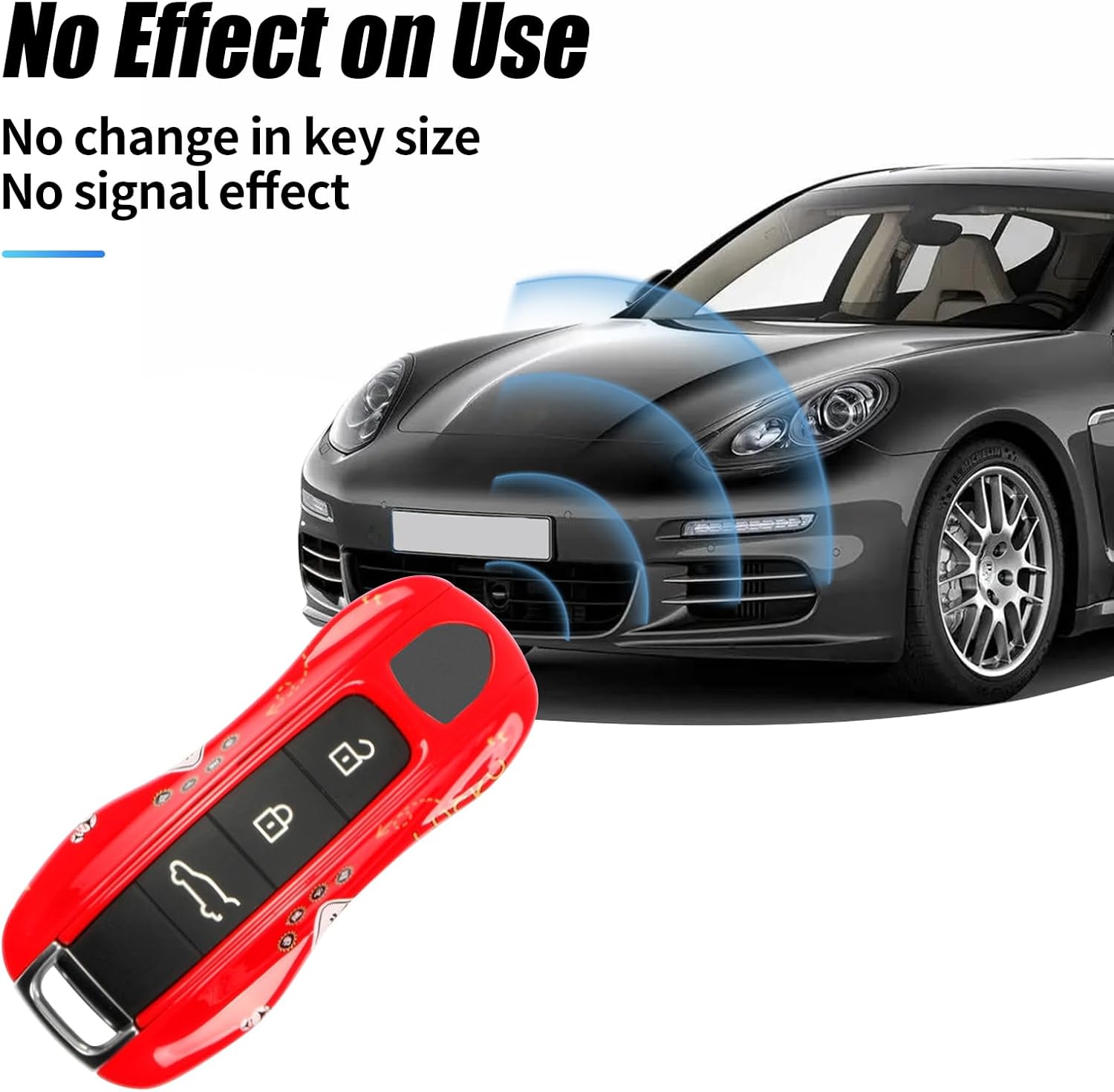 Chinese Red White Key Fob Cover Compatible with Porsche Cayenne 2018-2025 Panamera 2017-2024 911 2019-2023 Taycan 2019-2024 Compatible with Porsche Key Cover