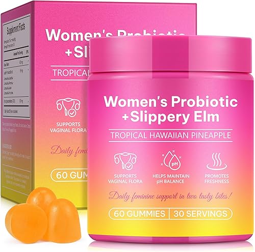 Gomitas de probióticos vaginales para mujeres, 60 unidades, suplemento natural de salud vaginal femenina para equilibrio de pH, control de olores,
