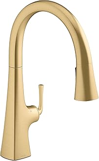 KOHLERK-22068-2MB Graze Kitchen Sink Faucet, Vibrant Brushed Moderne Brass