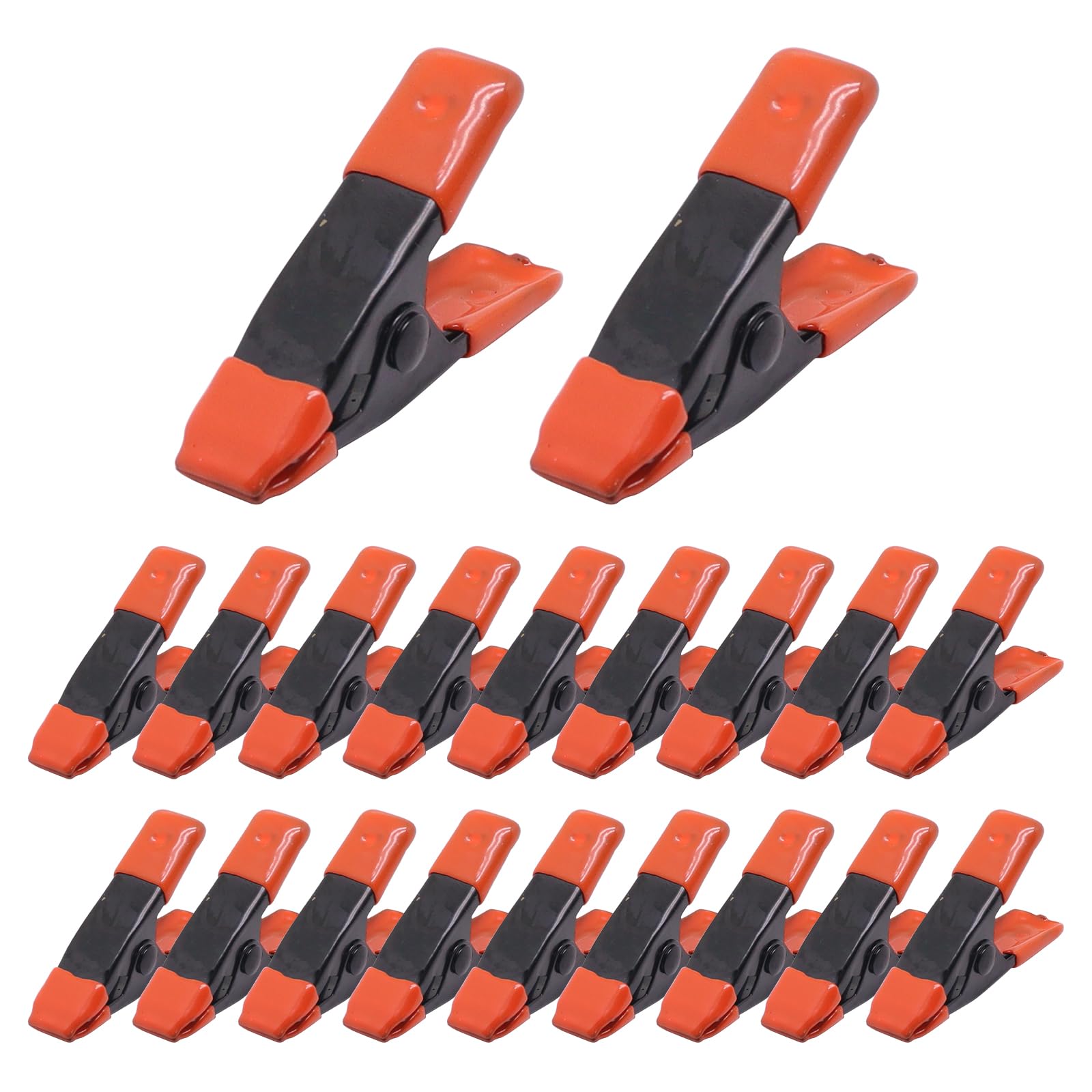 20 Pcs 2 Inch Spring Clamps, Heavy Duty Metal Strong Clips Clamps Open Mouth is 3/4 Inch (Orange)