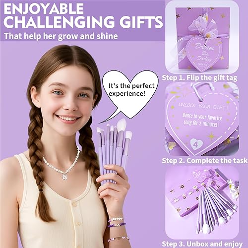 Miniatura 4 de Regalos de moda para adolescentes, regalos de Navidad para adolescentes y adolescentes, 9 regalos de cumpleaños envueltos, 11 unidades, con tareas