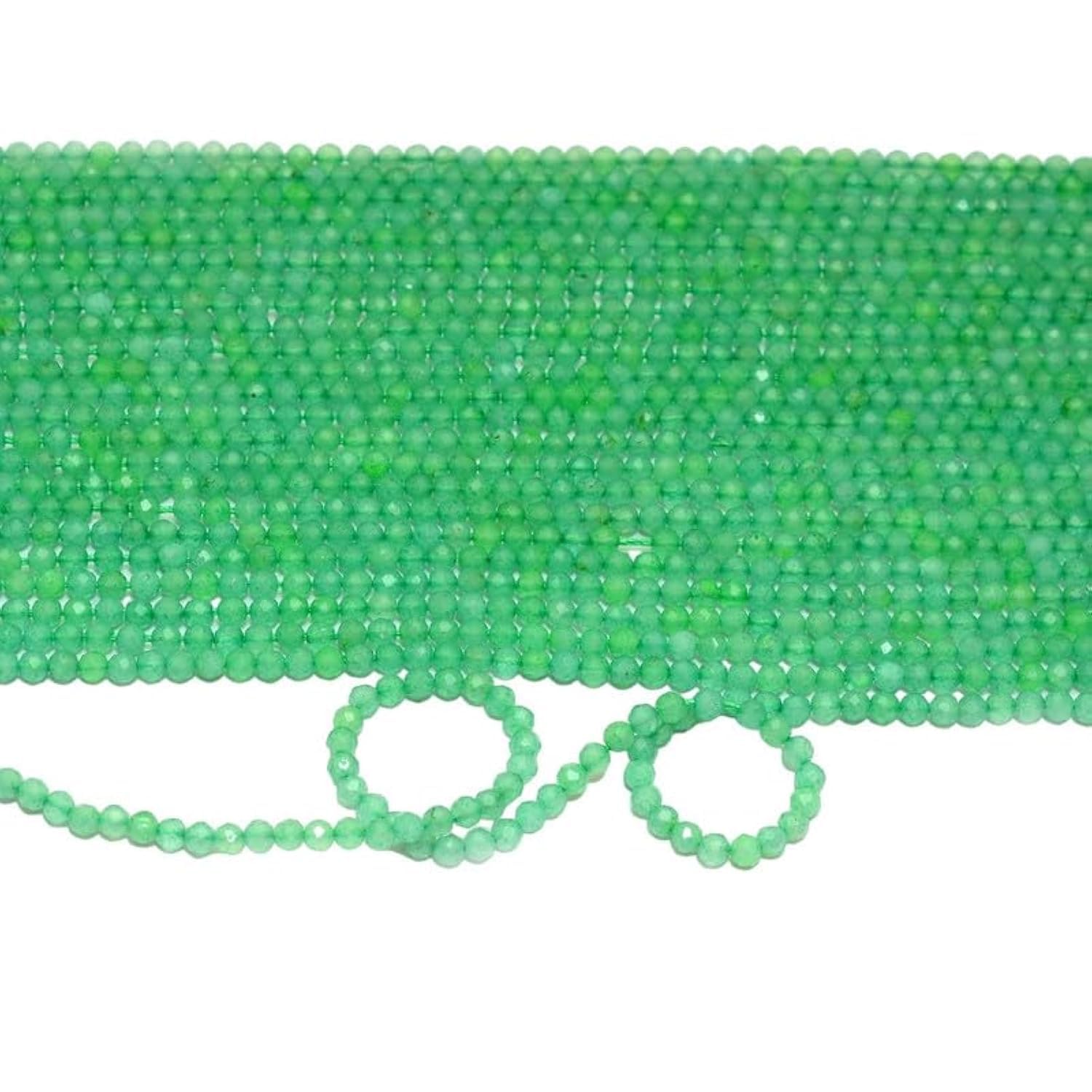 Perles de chrysoprase naturelle 2mm régulières sans défaut pour enfilage de bijoux fins