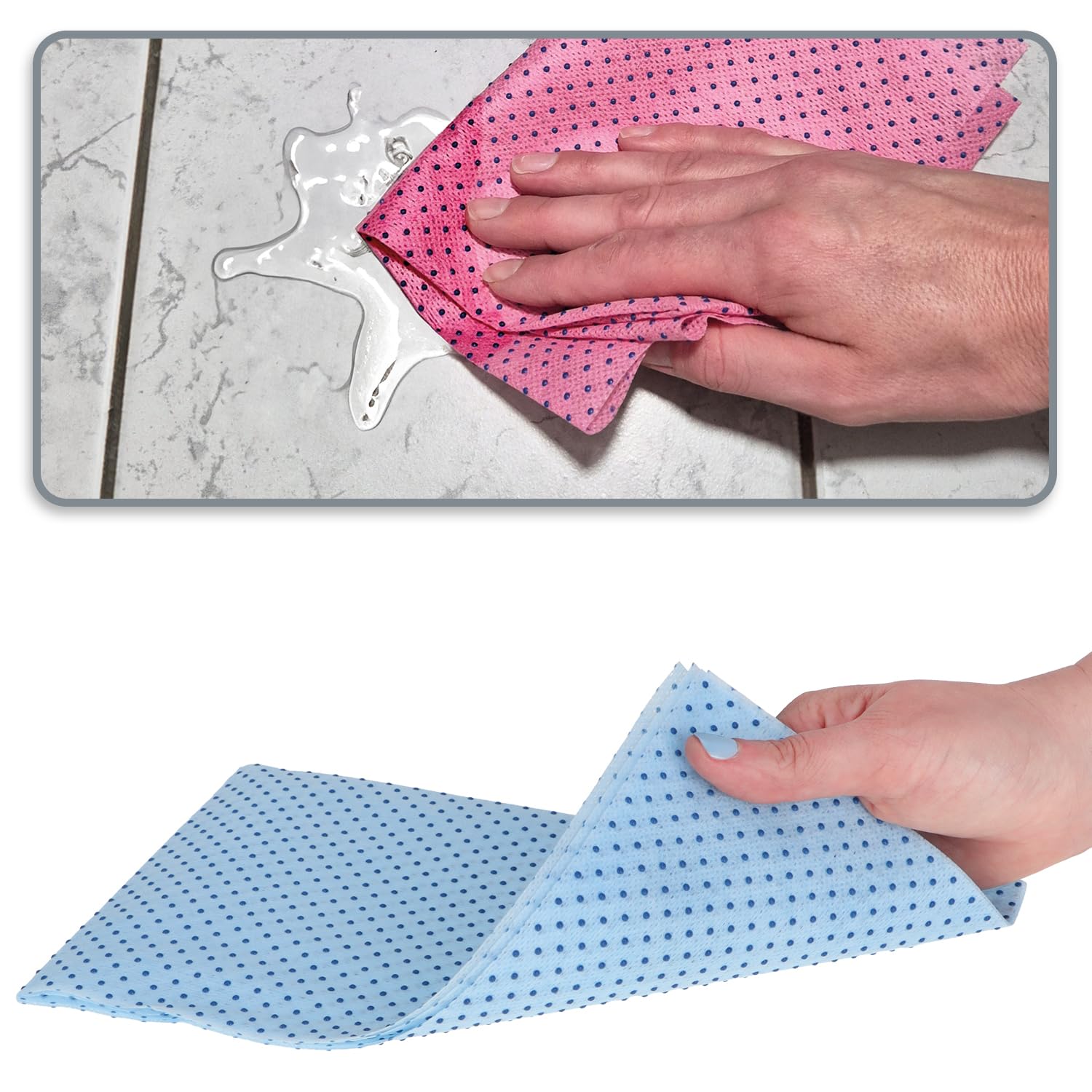 com-four® 864x Reinigungstücher mit Noppenstruktur, robuste Putztücher | wiederverwendbare - antibakterielle Wischtücher für Küche - Bad und Haushalt