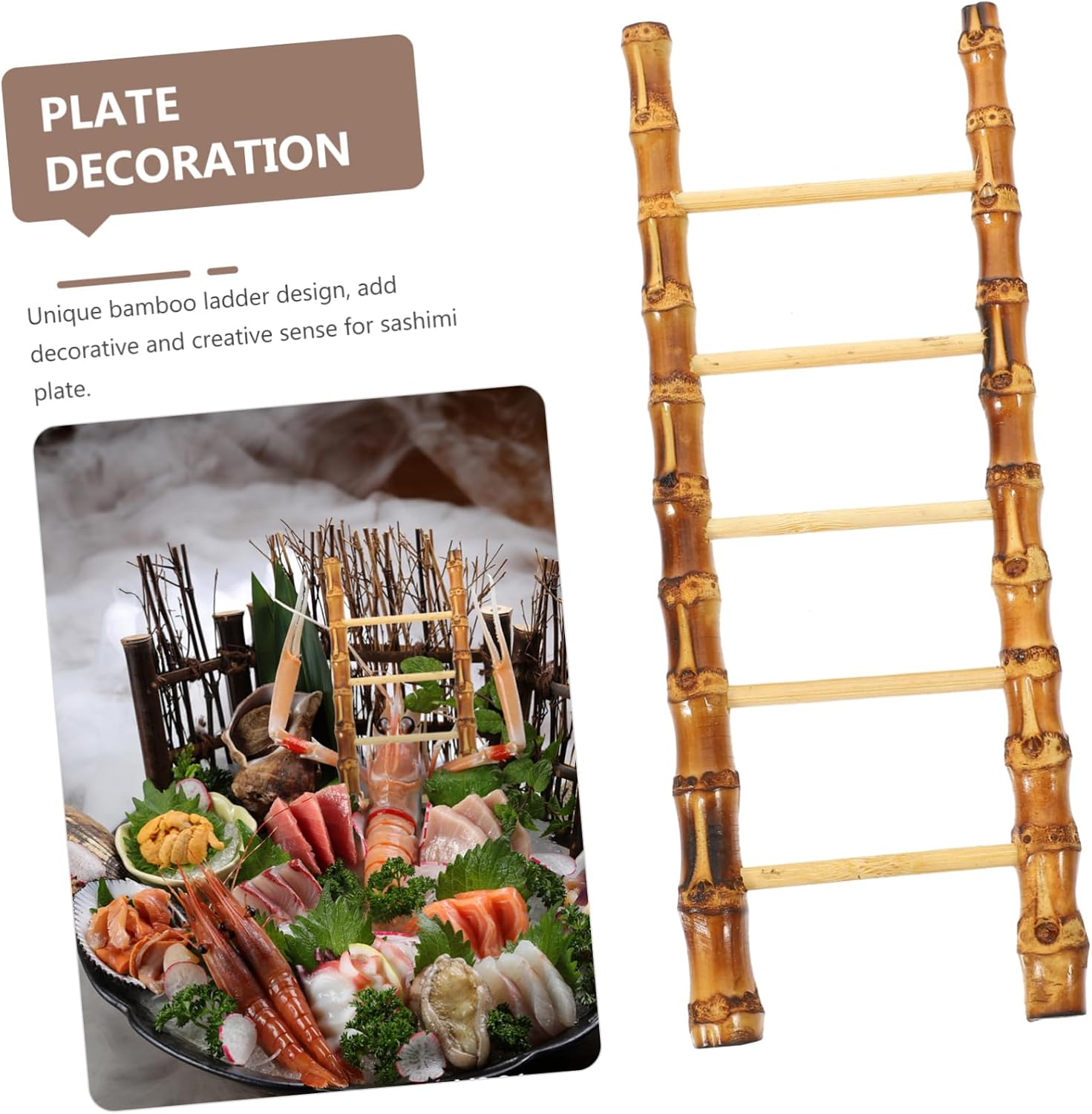 ARTIBETTER Bamboo Sushi Tray Set 3-Piece Lightweight Decorative Plates for Sushi Rolls Sashimi Serving Japanese Table Decor for Parties and Restaurants