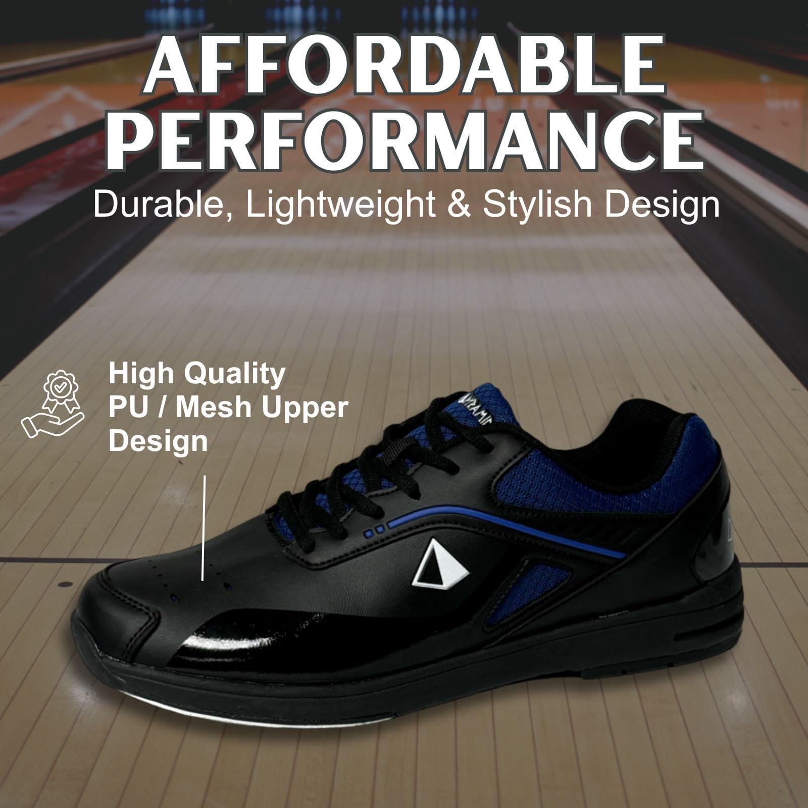 Pyramid Scarpe da bowling da uomo Ra Pro nero/blu reale per destrorsi