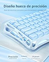 Vista 4 de GravaStar Mercury K1 75% Blue Gaming Keyboard, Aluminum Alloy Mechanical Keyboard, Gasket Hot-Swap Socket, Linear Switches, RGB Backlit, Wireless