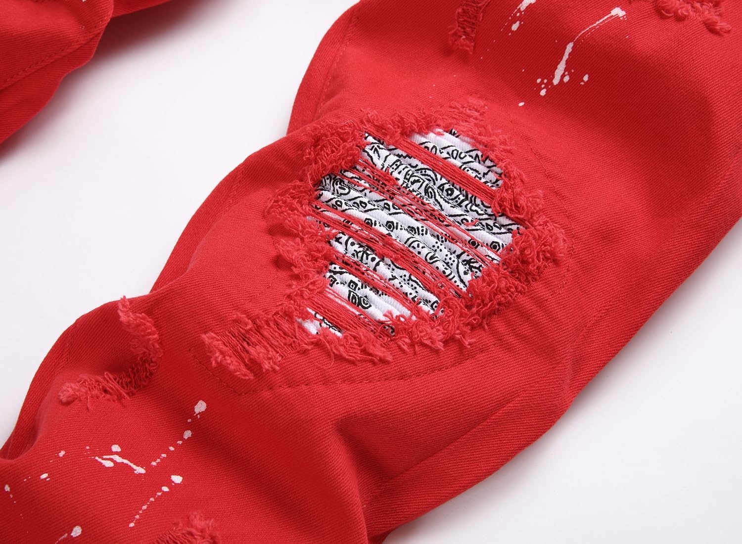 OIIIO Men's Patch Ripped Stretch Regular Fit Jean - Image 4