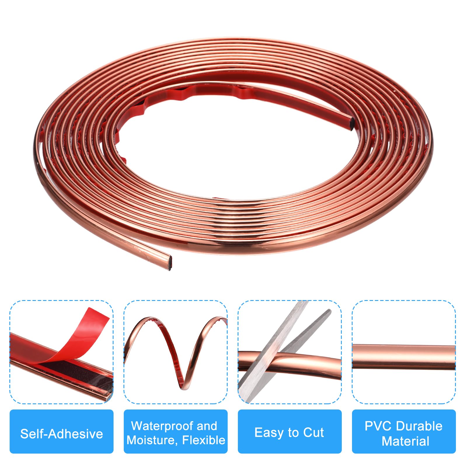 Peel And Stick Moulding Uxcell Flexible Molding Trim Self Adhesive, 16 ...