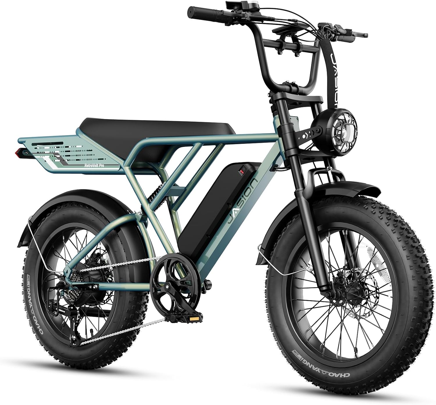 Jasion RetroVolt Electric Bike for Adults, 2000W/3000W Peak - 30/38MPH Electric Dirt Bike, 48V-52V, 13AH/20AH Battery, 70/90Miles Max Range Electric Motorcycle, 20'' X 4'' Fat Tire All-Terrain E-Bike