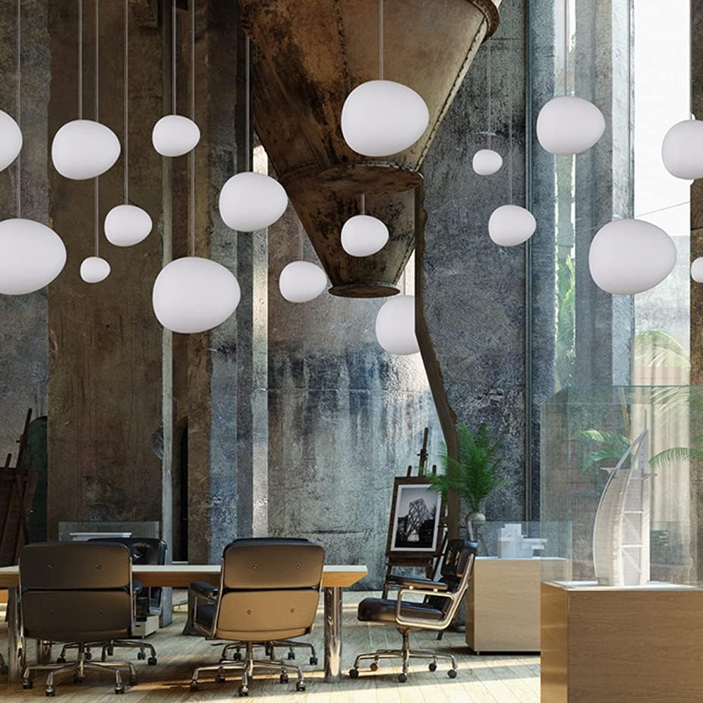 Siet Glass Hanging Lamp Irregular White Light Fixture, Nordic Kitchen Island Mini Chandelier, Living Room Dining Room Cloud Suspension Lamps E27 Drop Ceiling Lights/Small