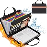 Fireproof Accordion File Organizer with Binder, 1 Inch D Rings Hold up 225 Sheets of 8.5