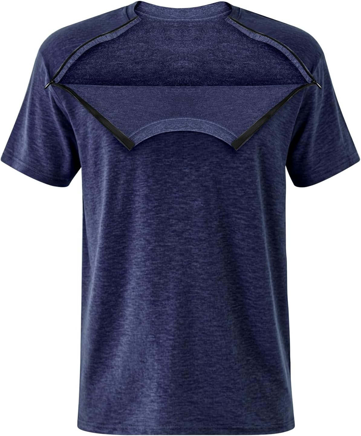 Unisex Chemo Port Shirts Post Shoulder Surgery Recovery Shirts Tear Away Side Zippers Off for Men Women