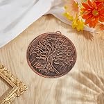ORIGACH 2 PCS Metal Replacement Wind Catcher Circular Chime Sail Replacement with 16.4FT Nylon Cord Metal Wind Chime Parts Replacement Vintage Tree of Life Decor for Wind Chimes, 3.9 Inch