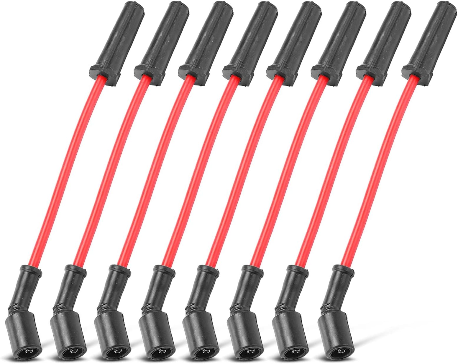 A-Premium Spark Plug Wire, Silicone, 8-PC Set - Compatible with Chevrolet Camaro 1998-2002, Corvette 1997-2004, Pontiac Firebird 1998-2002 (OEM Number 19351568)
