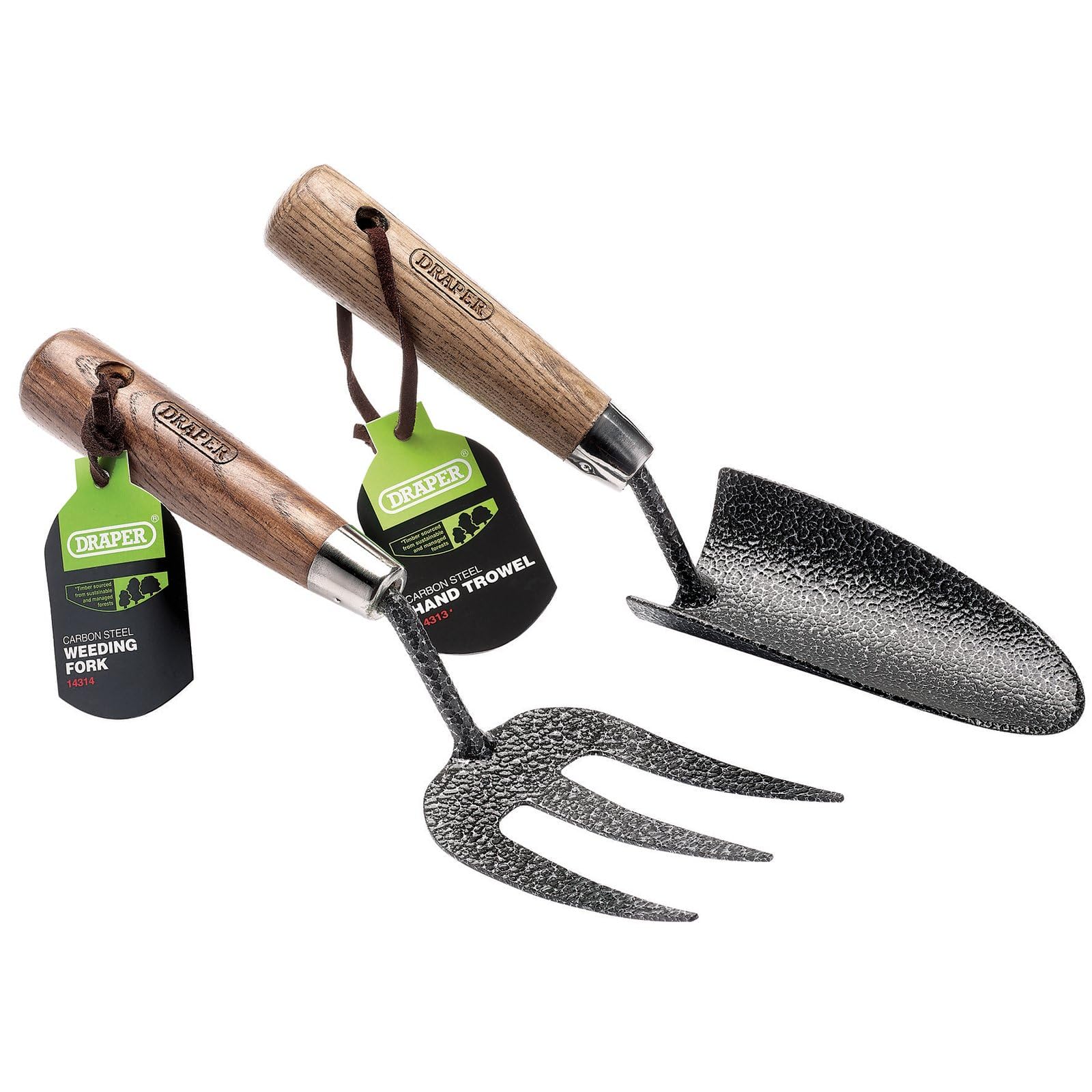 Draper 83776 Heavy Duty Ensemble Truelle et Fourche à Main en Acier Carbone avec poignées en frêne (Lot de 2)