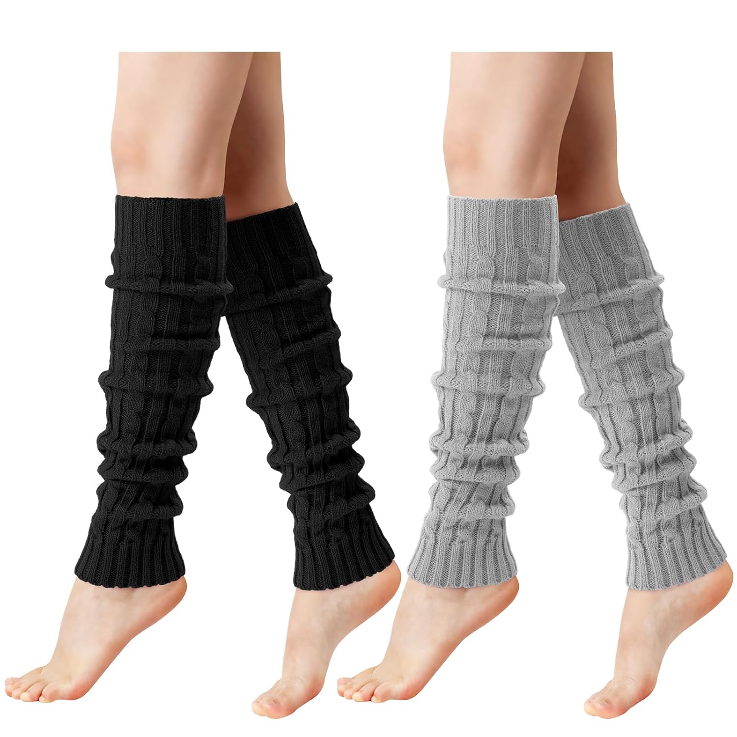 Pleneal Leg Warmers for Women - 1 2 3 Pairs Fashion Cable Knit Warm Leg Warmers 80s Accessories
