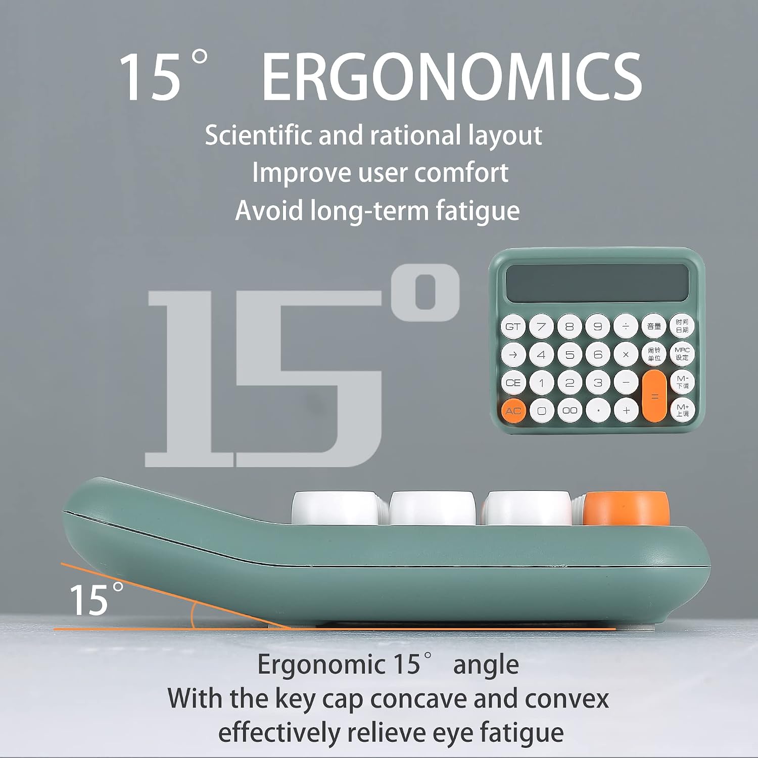 Standard Calculator 12 Digit,Desktop Large Display and Buttons,Calculator with Large LCD Display for Office,School, Home & Business Use,Automatic Sleep,with Battery.6 * 5.15in (Beige)