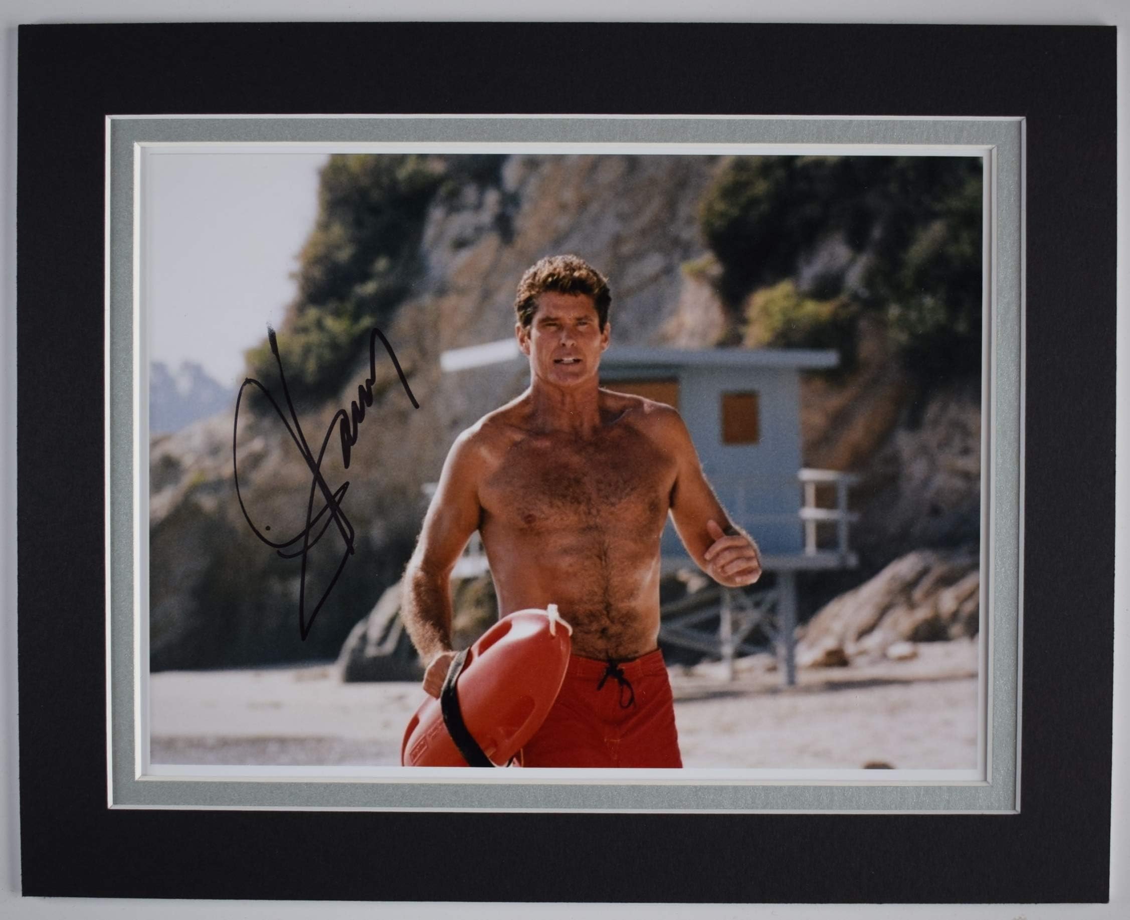 Sportagraphs LTD David Hasselhoff Signed Autograph 10x8 photo mount display Baywatch TV AFTAL COA