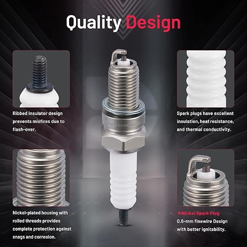Miniatura 95 de BDFHYK Juego de 4 bujías de iridio compatibles con CL EL Integra 200 Sebring Avenger Caliber Journey Accord Civic Odyssey Compass Soul Spectra B2600