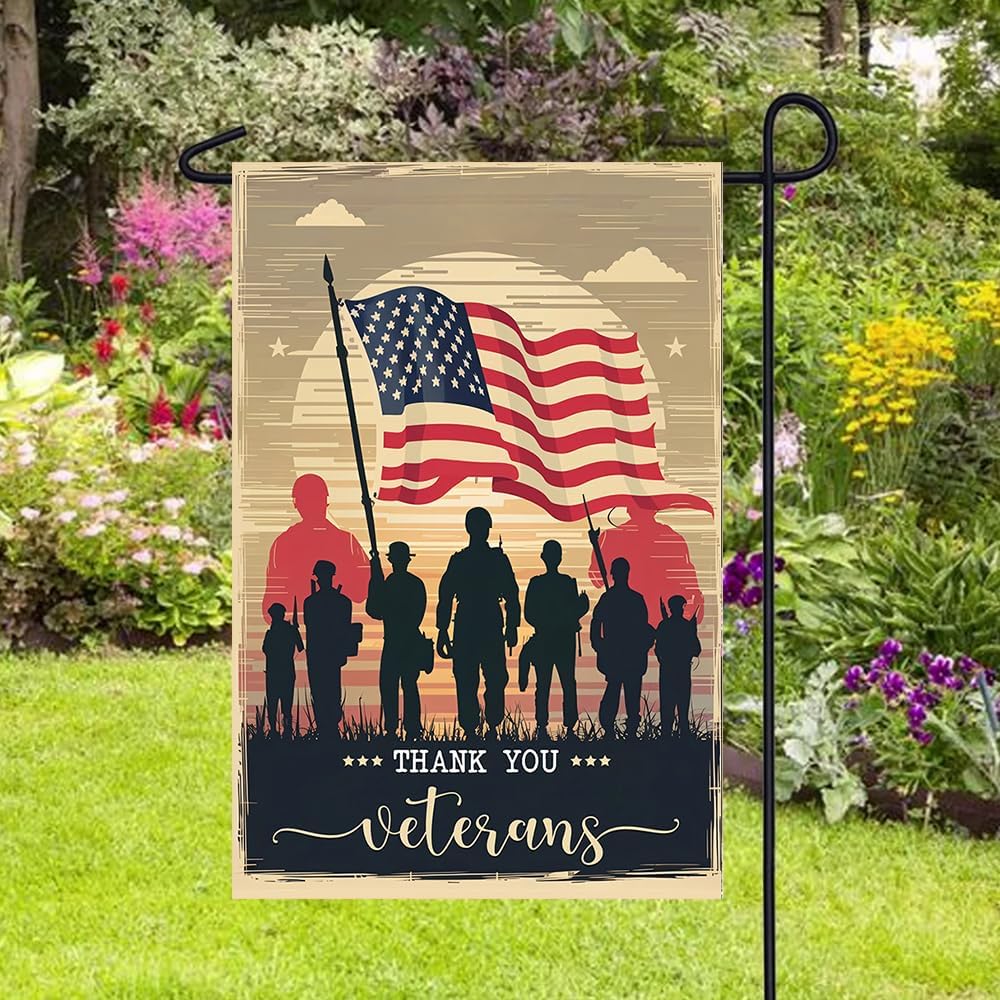 Veterans Day Garden Flag - Double Sided, Thank You Veterans, Patriotic Decorations, Honor Your Hero - Image 3