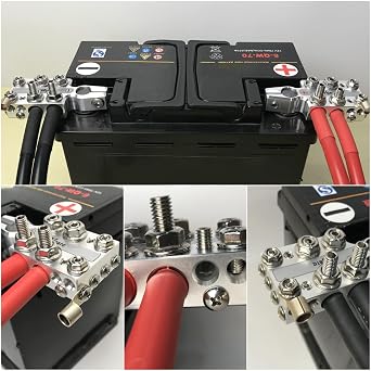Vgate 20-Way Lead Acid Battery Post Terminal Ends Distribution Block & 12 Way Battery Terminal Connector 8AWG up to 4/0(XL) AWG Gauge