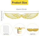 Confetti! 51Pcs Snitch Wings Chocolate Decor Harry P Wizard Party Chocolate Decoration Hollowed Wings Wafer Cupcake Toppers with Glue Point for Them Party Decor Supplies gallery image