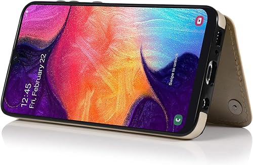 Vista 27 de Funda de teléfono para Samsung Galaxy A50 con protector de pantalla de vidrio templado y tarjetero con soporte para tarjetero, accesorios de cuero