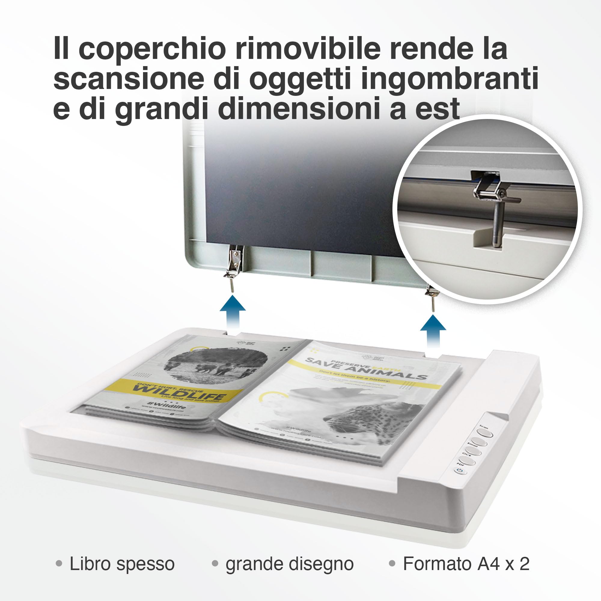 Plustek OpticSlim 1180 Scanner A3 Grande Formato per Progetti e Documenti