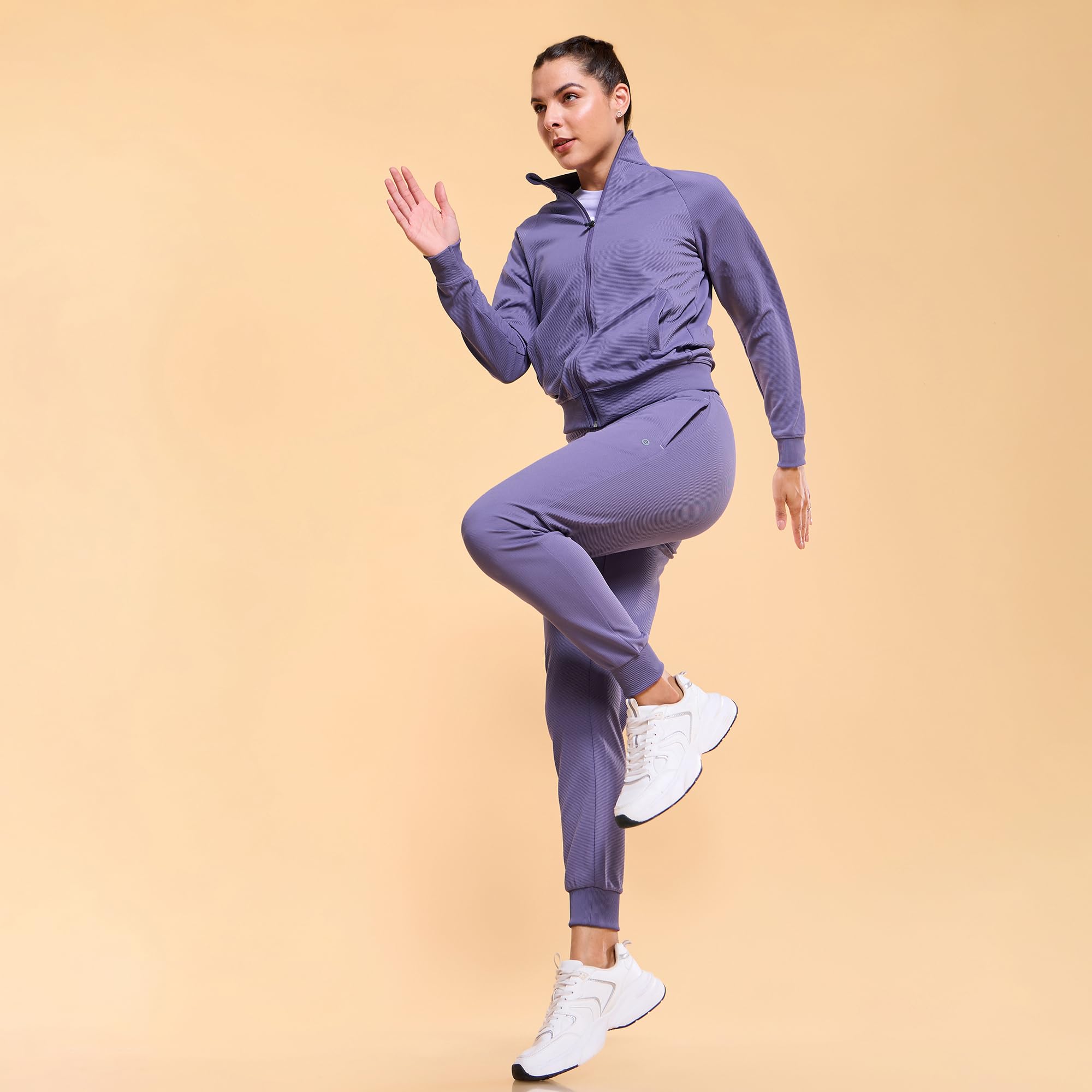 Enamor A406 Jogginghose für Damen, mittelhohe Taille, verstellbarer Kordelzug, volle Länge, entspannte Passform