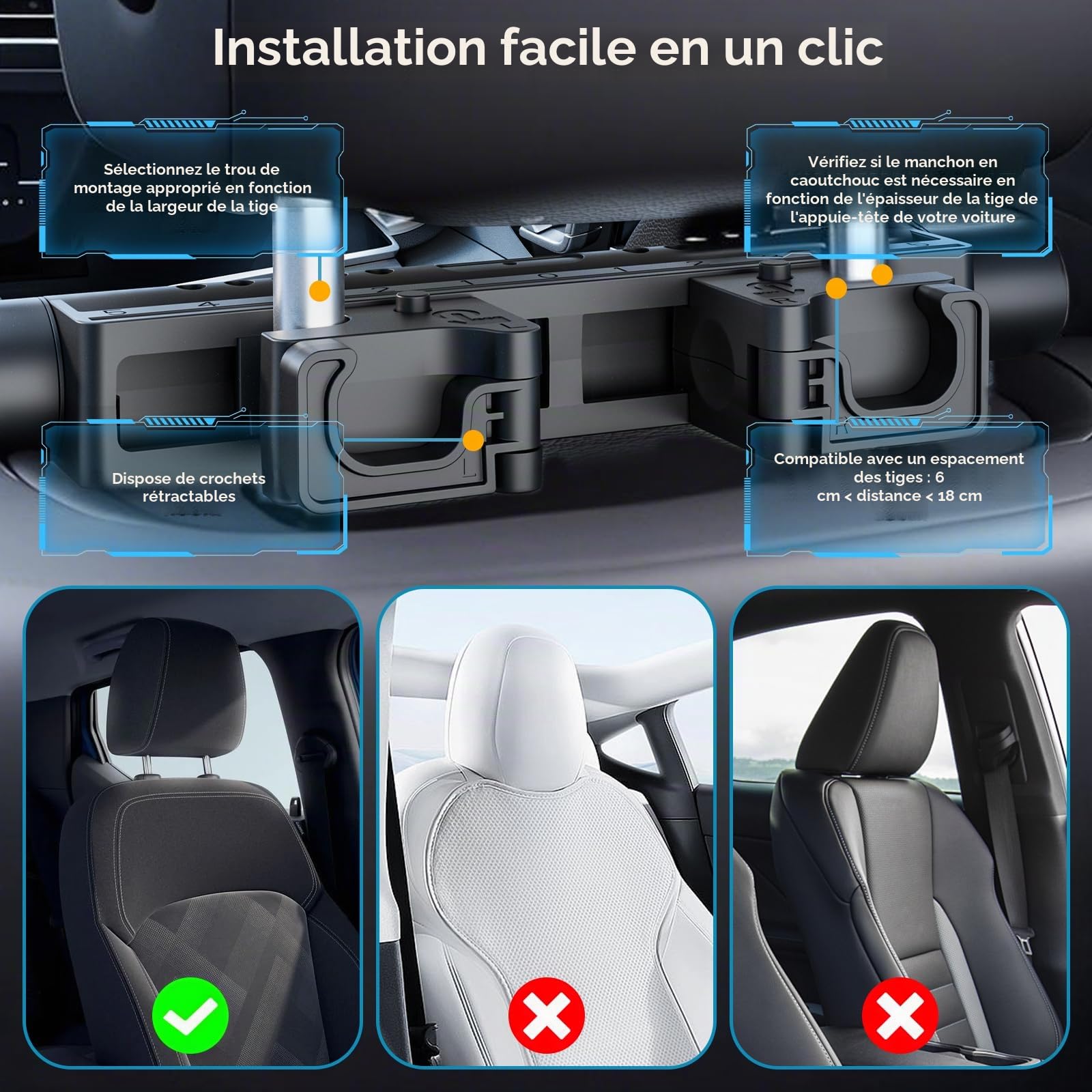 Cale Tête Enfant Voiture Adulte & Enfant | Repose Tête Voiture pour Dormir | Appuie Tête Voiture en Mousse Mémoire | Oreiller de Voyage Réglable (Nouveau 2025) (Noir X1)