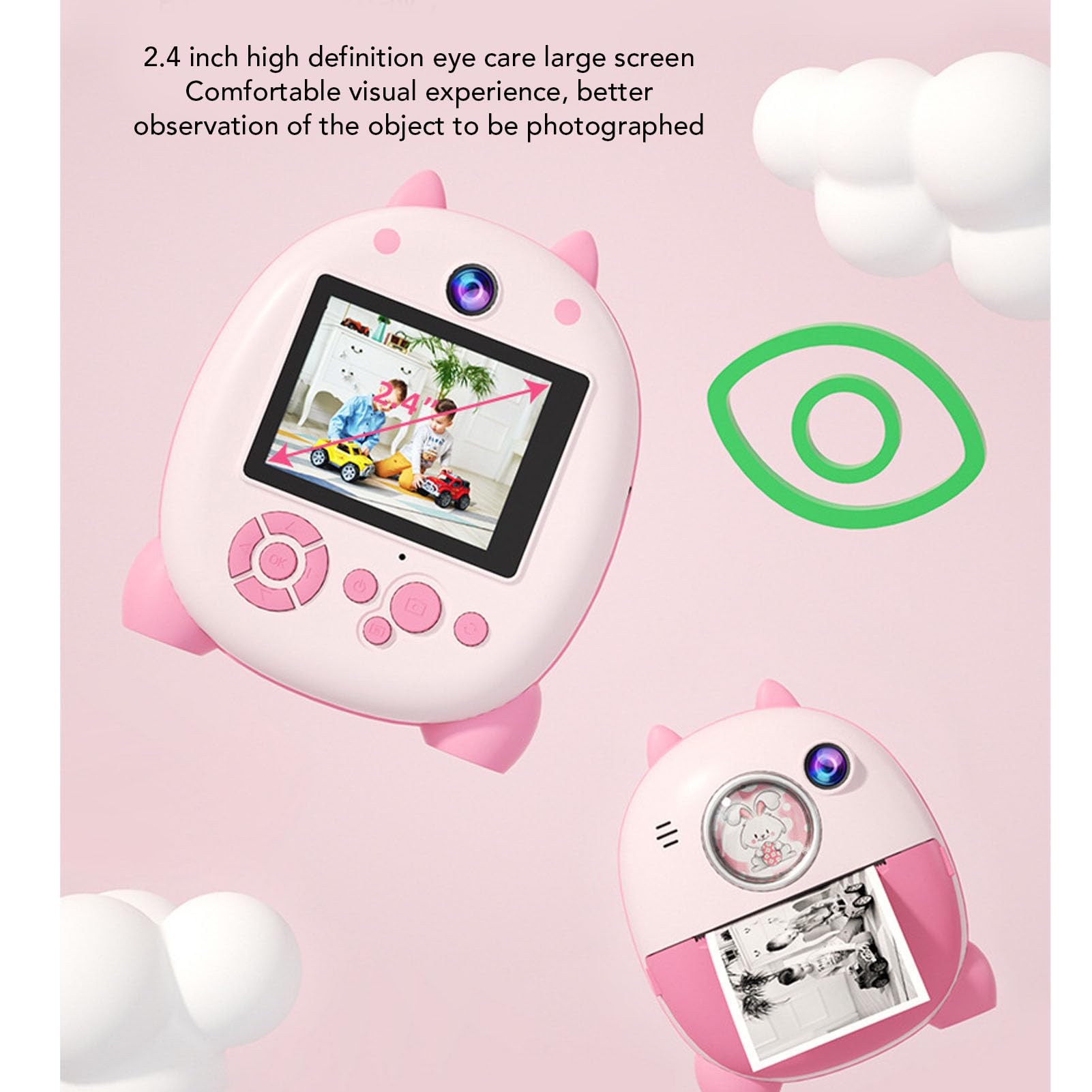 Caméra à imprimé instantané pour Les Enfants 3-12 Ans, Thermal Print Kids Camera Toy Est Un Surprise pour Les Filles et Les Garçons, 48 ​​MP Photo, 1080p Video, 3 Rouleaux de