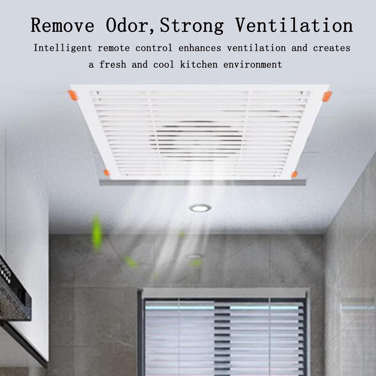 Ventilador Extractor De Aire con Control Remoto,300 * 300Mm Extractor Cocina,Ajuste De Velocidad De 3 Velocidades,Ultrafino 8CM Ventilador Extractor,para Todas Las Instalaciones De Techo