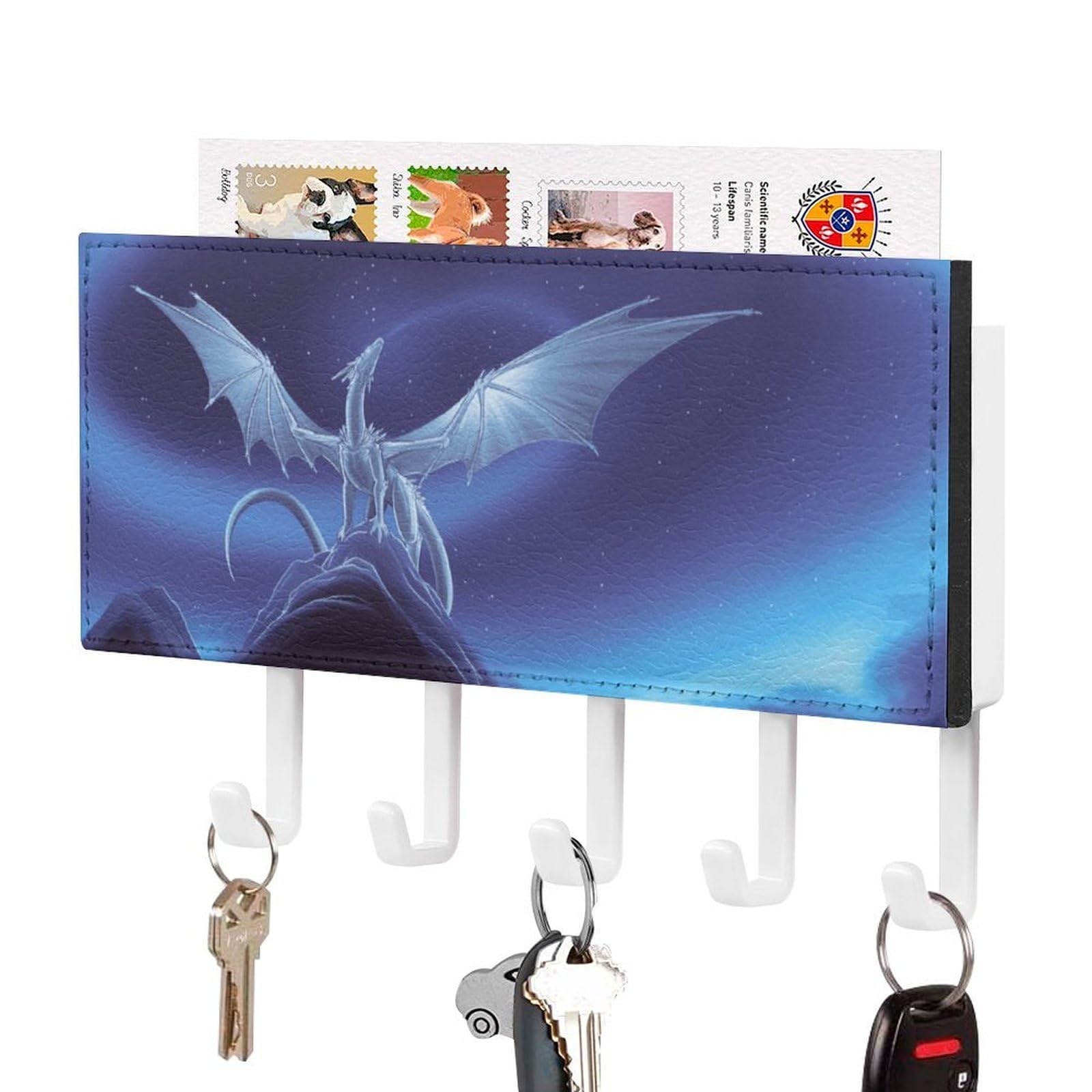 NCLQVJXZKHW Flying Dragon Key Holder with 5 Hooks Key Hooks Wall Mounted Key Racks Key Hanger Organiser Shelf