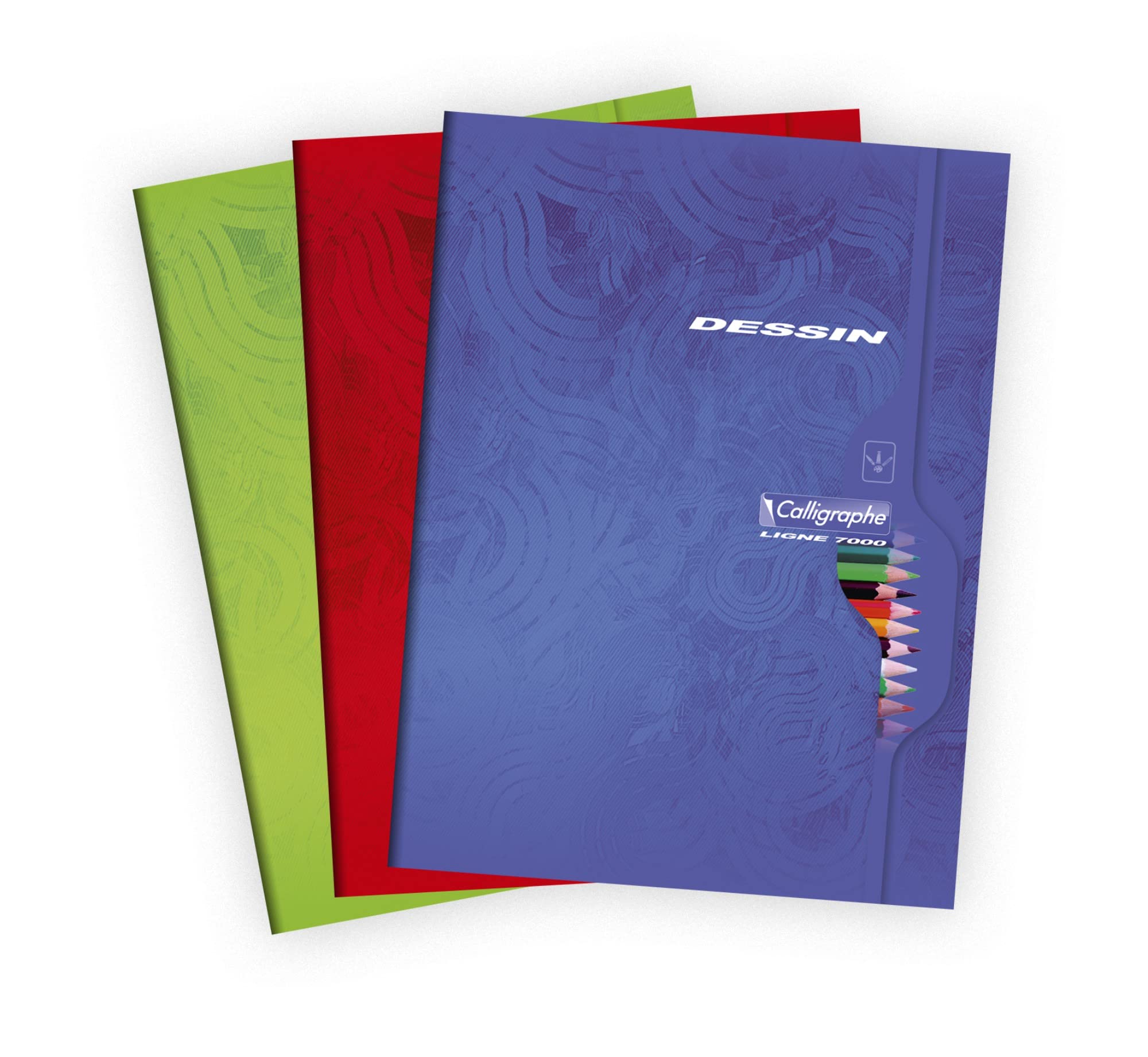 Calligraphe 7555C A Set of 5 Drawing Notebooks (a Clairefontaine Brand), 24x32 cm, 96 Plain White Pages, 120 g Drawing Paper