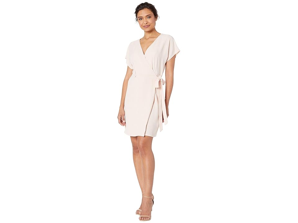 

Bobeau Short Sleeve Crepe Wrap Dress (Blush) Women's Dress