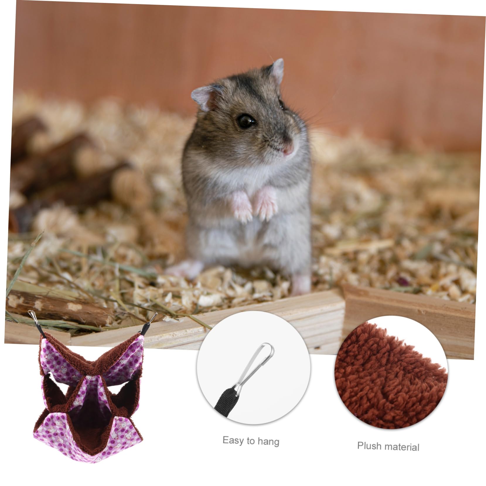 POPETPOP 4pezzi Hammock Per Criceti e Piccoli Animali Letto Morbido e Confortevole Amaca Calda Peluche Per Sonno Accessorio Per Gabbia Di Furetti e Porcellini
